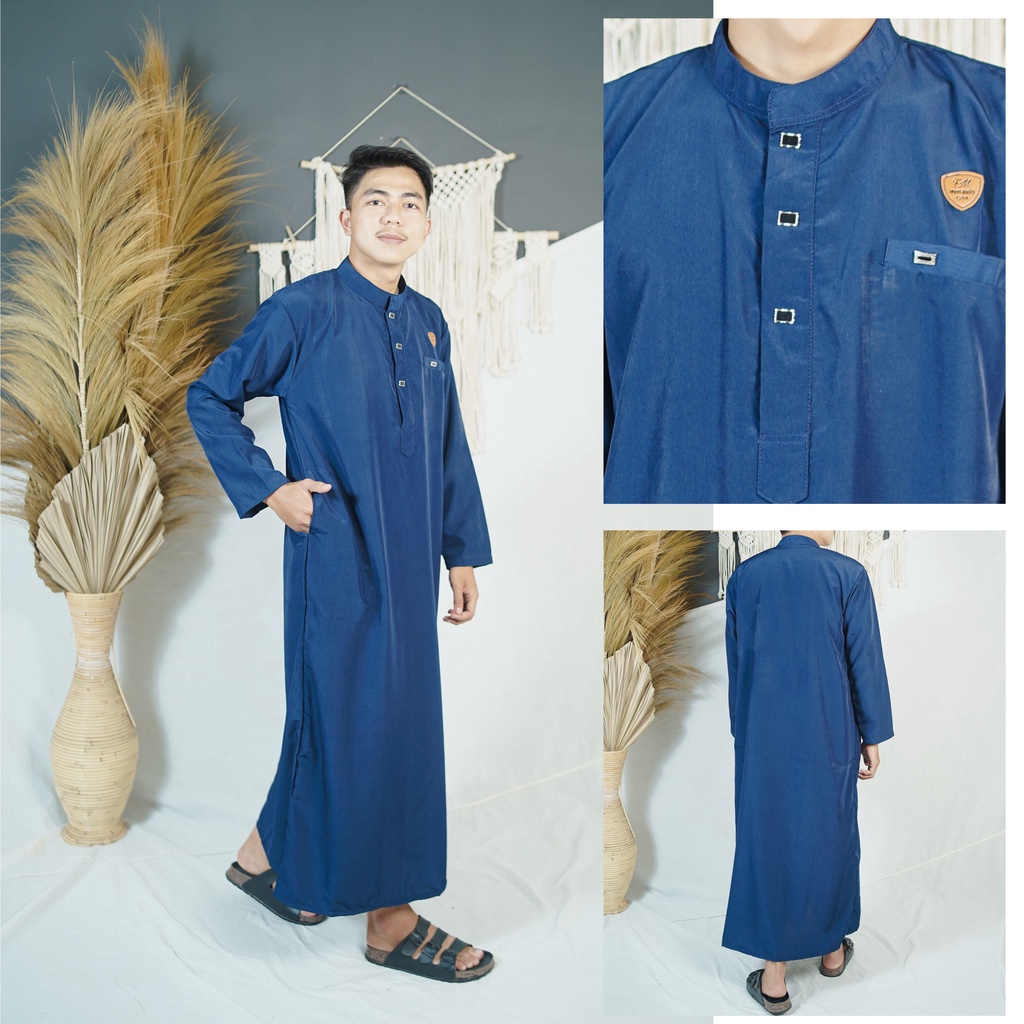 gamis jubah pria dewasa dan remaja / jubah mewah abu hasan bonus peci
