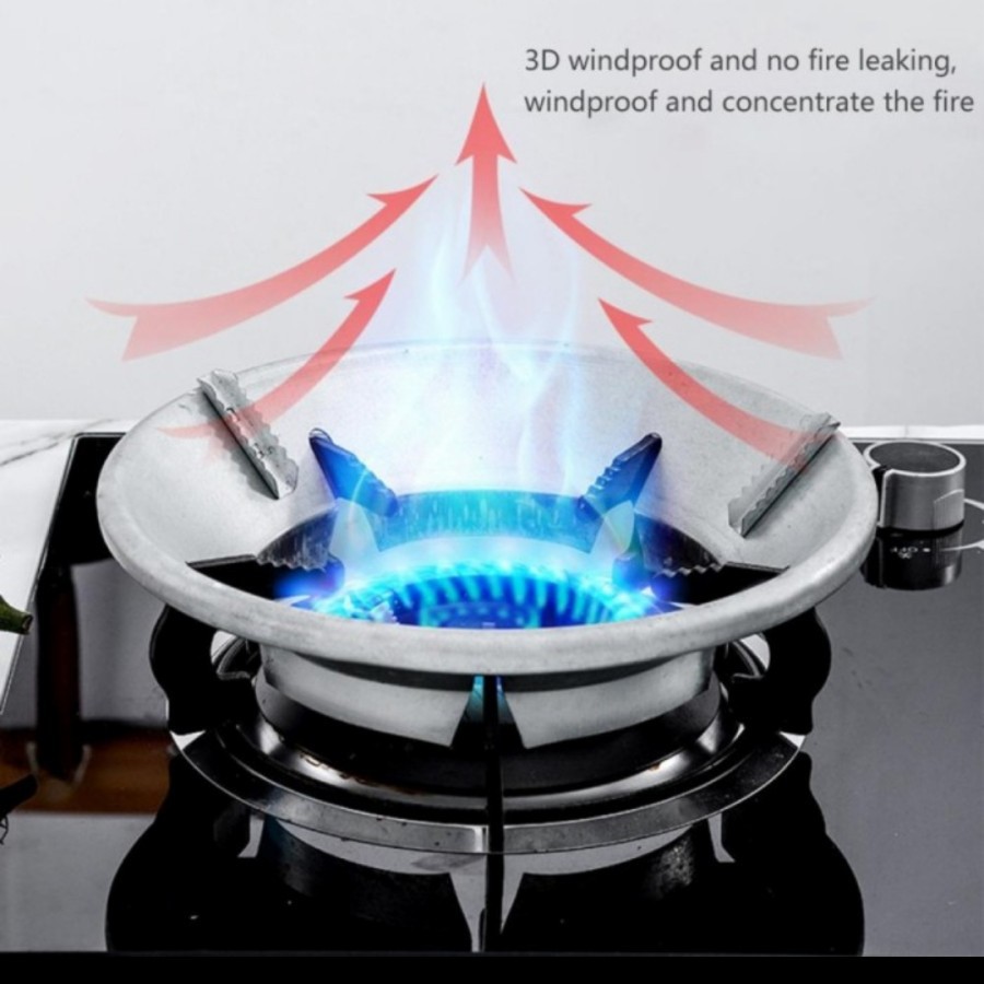 Tatakan alas kompor gas stainless model bulat hemat energi gas masak dapur serbaguna multifungsi