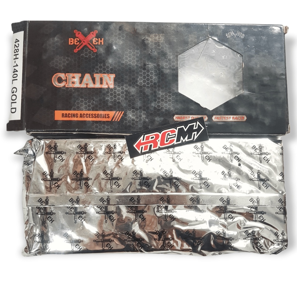 RANTAI RANTE CHAIN 428H-140L 428H 428 140L 140 L 428HX140L KLX150 KLX 150 MT15 MT 15 R15 R 15 LAMA OLD SATRIA 2T SCORPIO Z VIXION OLD LAMA OVI NVL NVA DLL GOLD EMAS ORI ORIGINAL BEEX ASLI