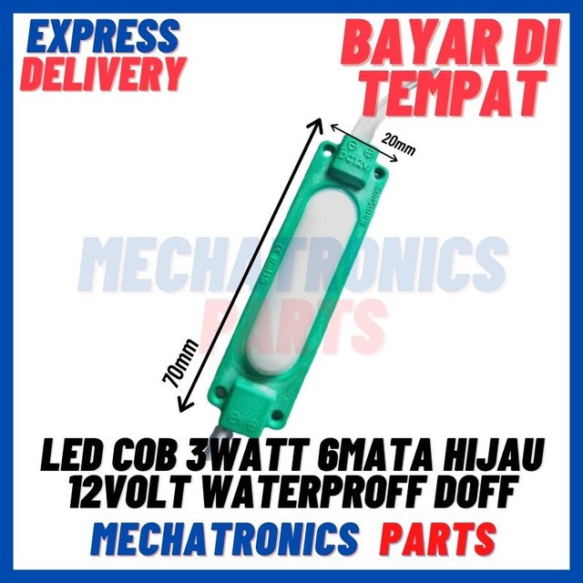[DSP-9311] LED COB 3WATT 6MATA HIJAU 12VOLT WATERPROFF VARIASI KOLONG MOBIL MOTOR DOFF