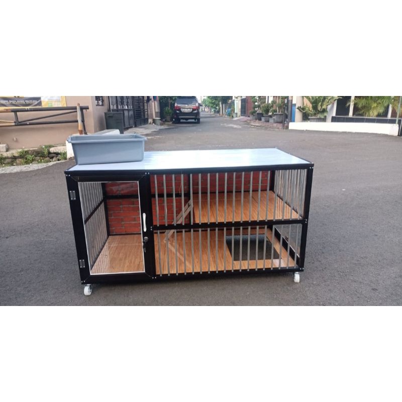 Kandang kucing alumunium 1 pintu jumbo