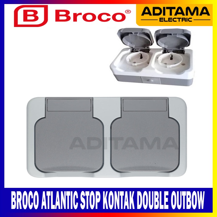 STOP KONTAK TUTUP DOUBLE WEATHERPROOF WATERPROOF BROCO ATLANTIC