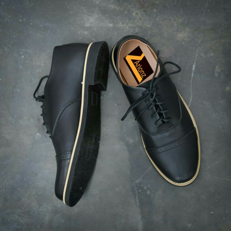SepatuFormal Pantofel pria Resmi Formal Hitam Brown Kulit PU Asli Casual Kantor Kuliah Pesta Kondangan Gereja Kerja PNS Guru CB7006