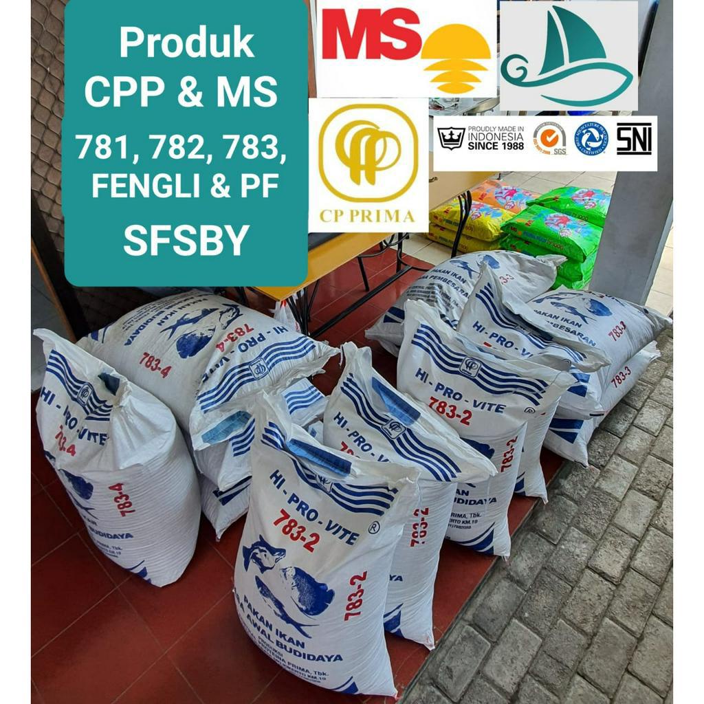 1 KARUNG SAK 30 Kg HI-PRO-VITE 783, 782, 781 -1, 2, 3, 4 CP Prima Pakan Ikan Budidaya Makanan Pelet 