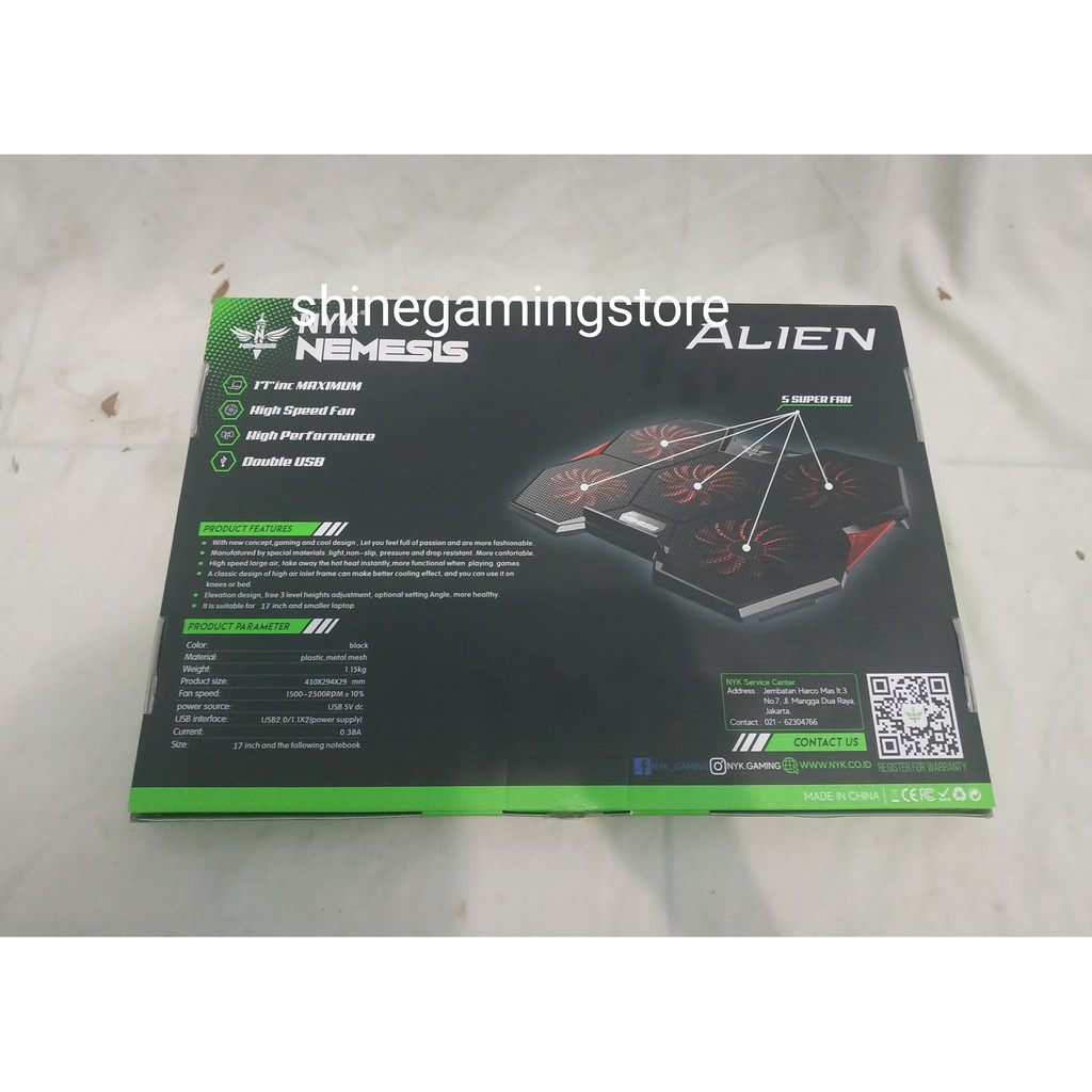 NYK Nemesis Cooling Pad Alien X-2 coolingpad NYK 5 fan LED original NYK X2 ALIEN