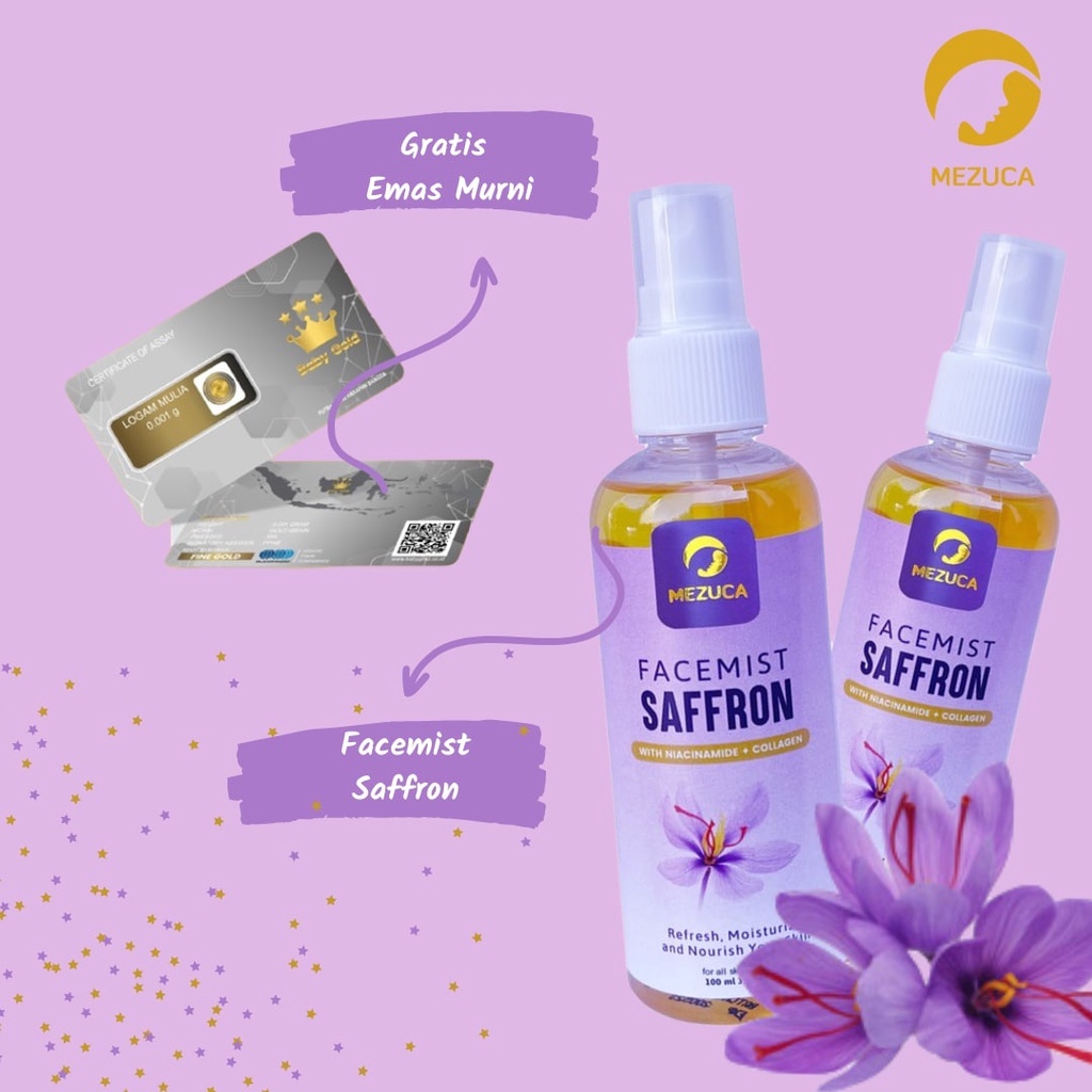 Facemist Safron BPOM - Facemist Saffron Original dari Mezuca Untuk Menghilangkan Jerawat