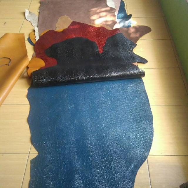 Kulit sapi lembaran emboss buaya / kulit sapi emboss croco custom order