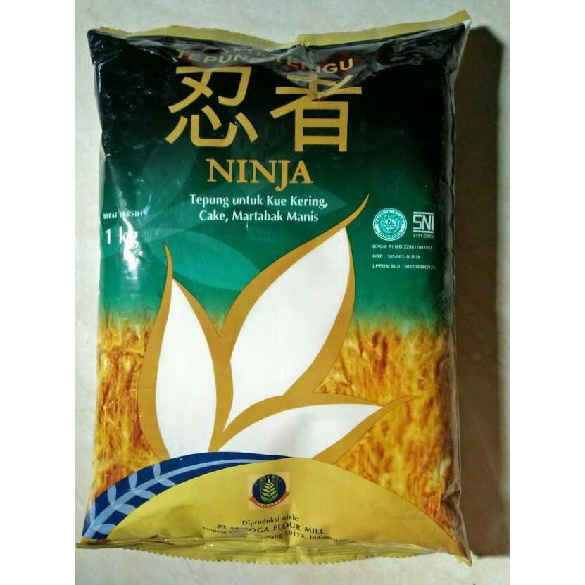 

Sale!! Tepung Terigu+Ninja 1Kg+Untuk Kue Kering/Martabak/Cake Terbaru