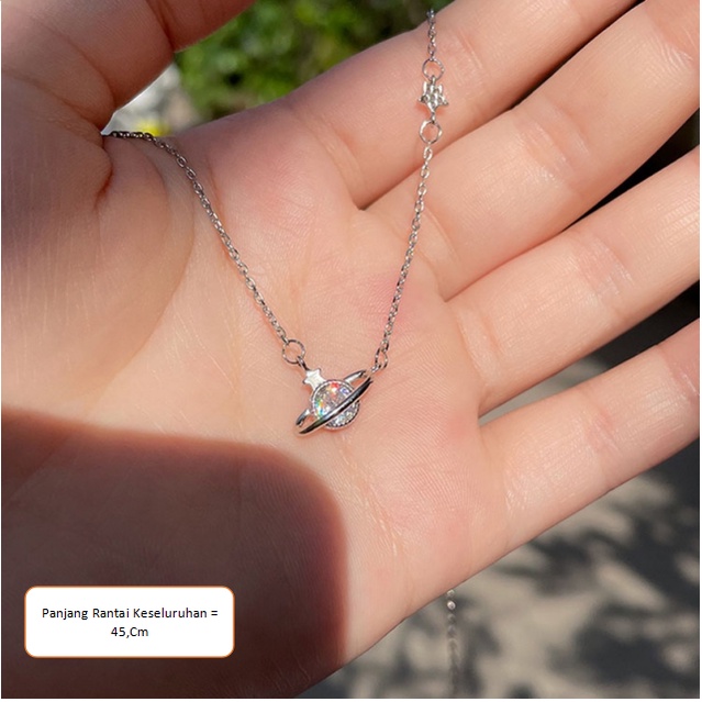 [MS108] NL 17 - Kalung Wanita Korea Liontin Planet | Korean Fashion | Necklace Crystal | Kalung Import Murah