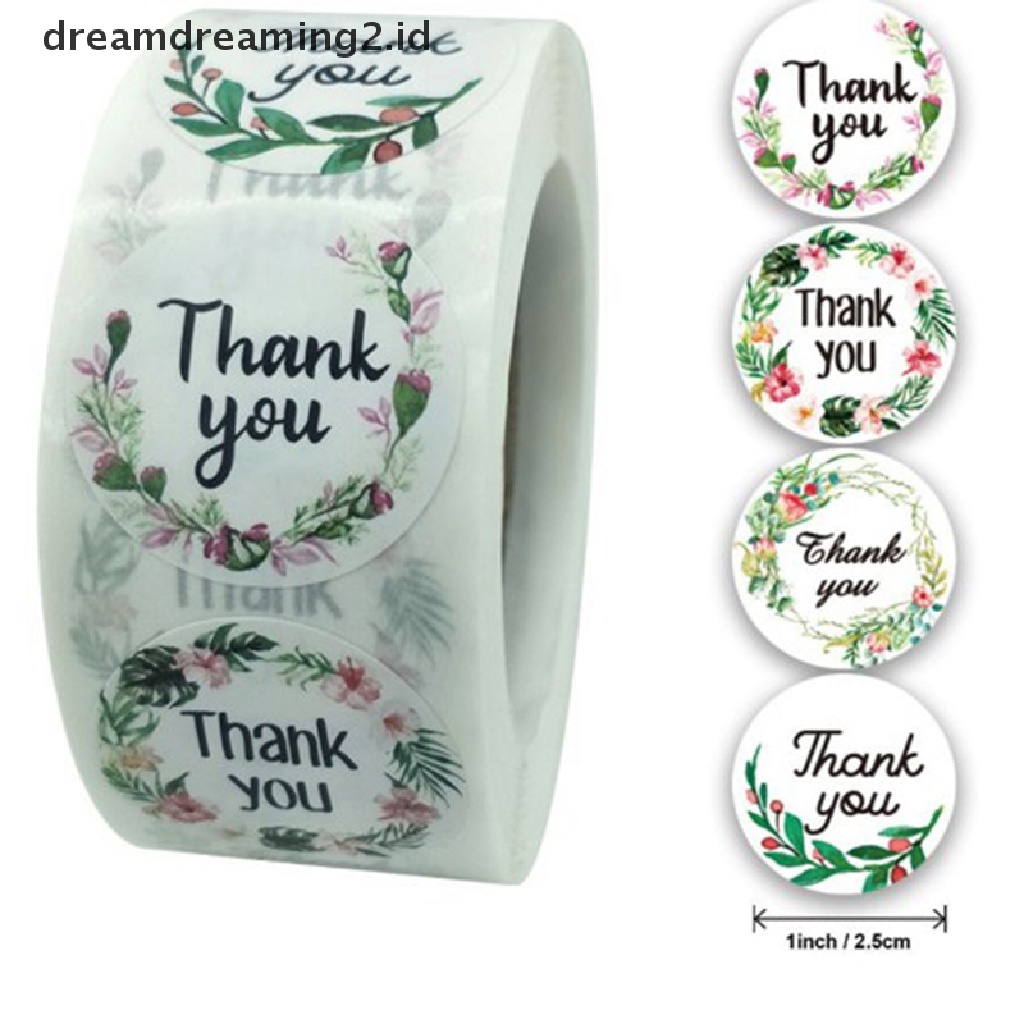 500pcs / Roll Stiker Label Segel Desain Thank You Untuk Alat Tulis