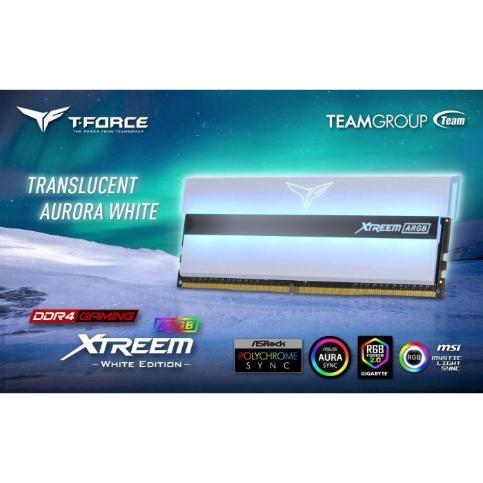Memory PC Team T-Force EXTREEM ARGB 32GB Dual DDR4 3200Mhz White TF13D432G3200HC16CDC01 (WHITE)
