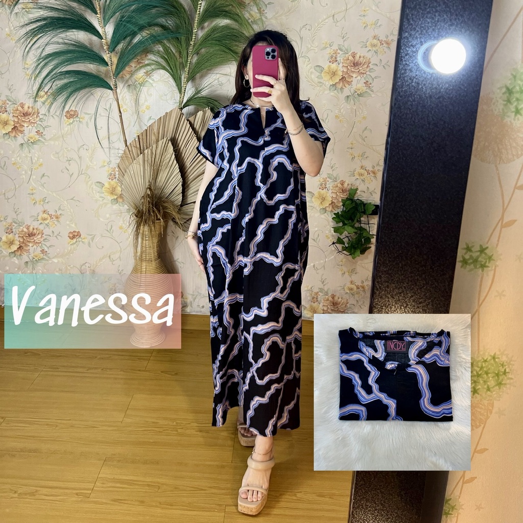 PART1 NCDY HOMEWEAR DASTER PANJANG SEMATA KAKI LD 130cm BUSUI FRIENDLY JUMBO-Vanessa black