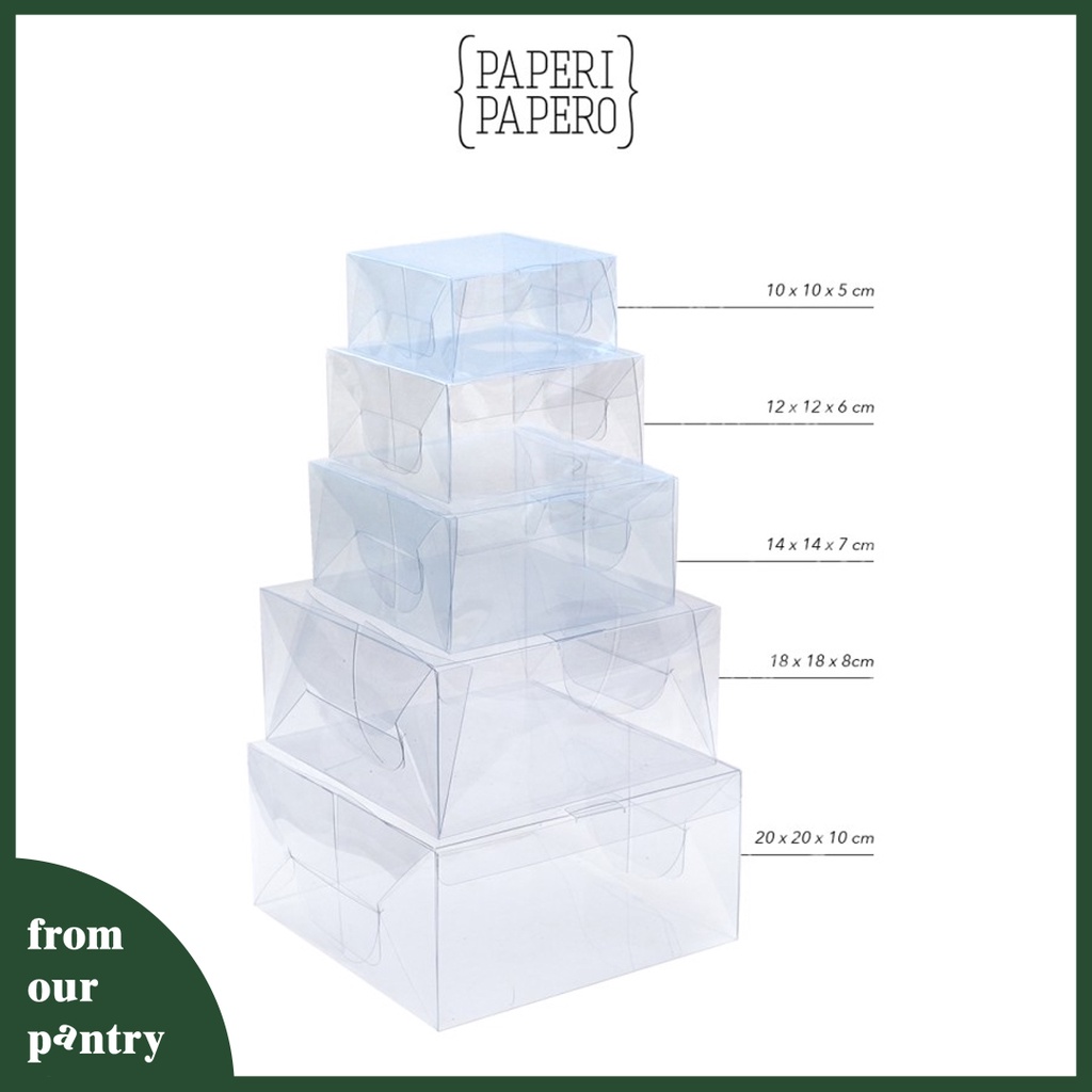 

Paperi Papero - 5pcs Transparent Snack Box Kotak Bening Mika Transparan