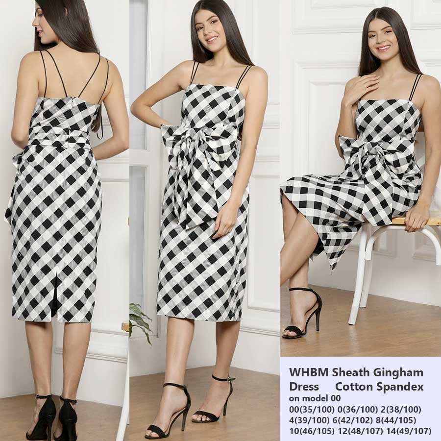 WHBM Sheath Gingham Dress Wanita Branded
