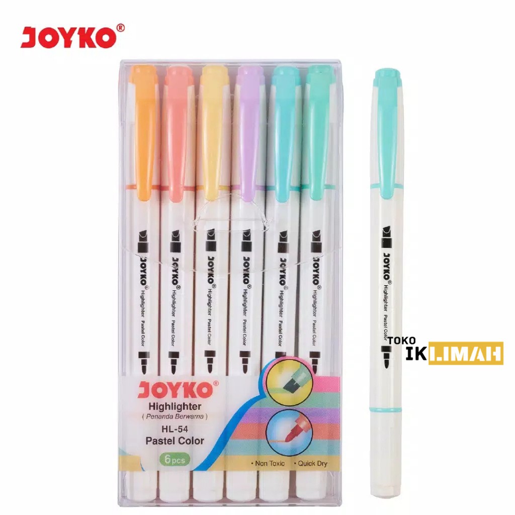 

Highlighter Joyko HL-54 Pastel Colour 6 Warna / Penanda Berwarna dan Spidol