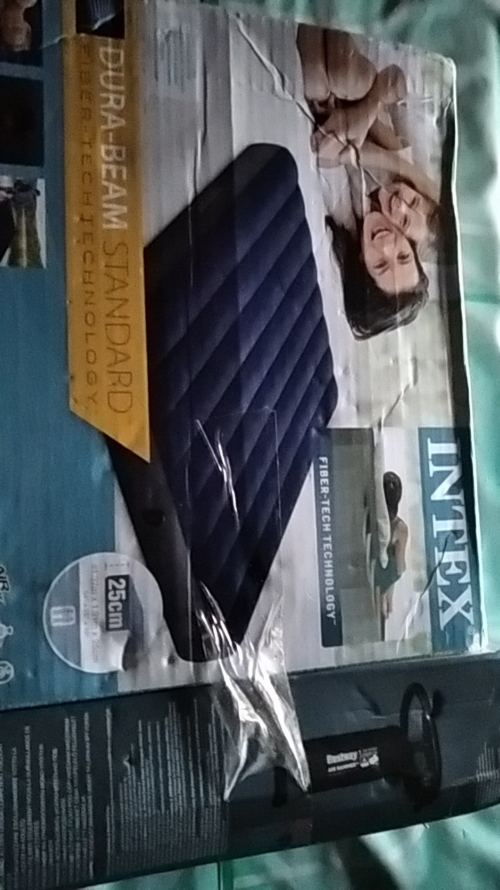 Paket Kasur Angin Intex High Quality Intex Durabeam Double + Pompa + Lem 64102 ( 137x191x25cm )