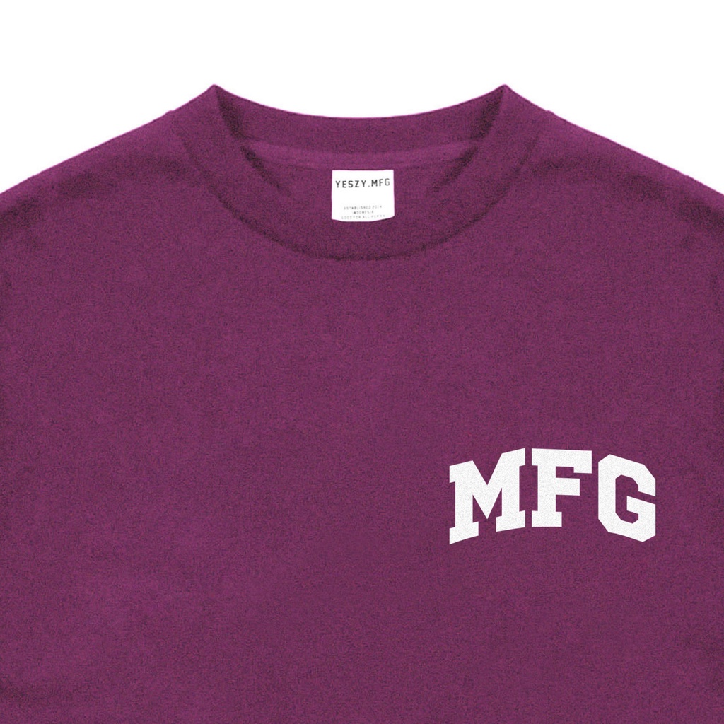 YESZY.MFG Tshirt Burgundy Basement Small F. White