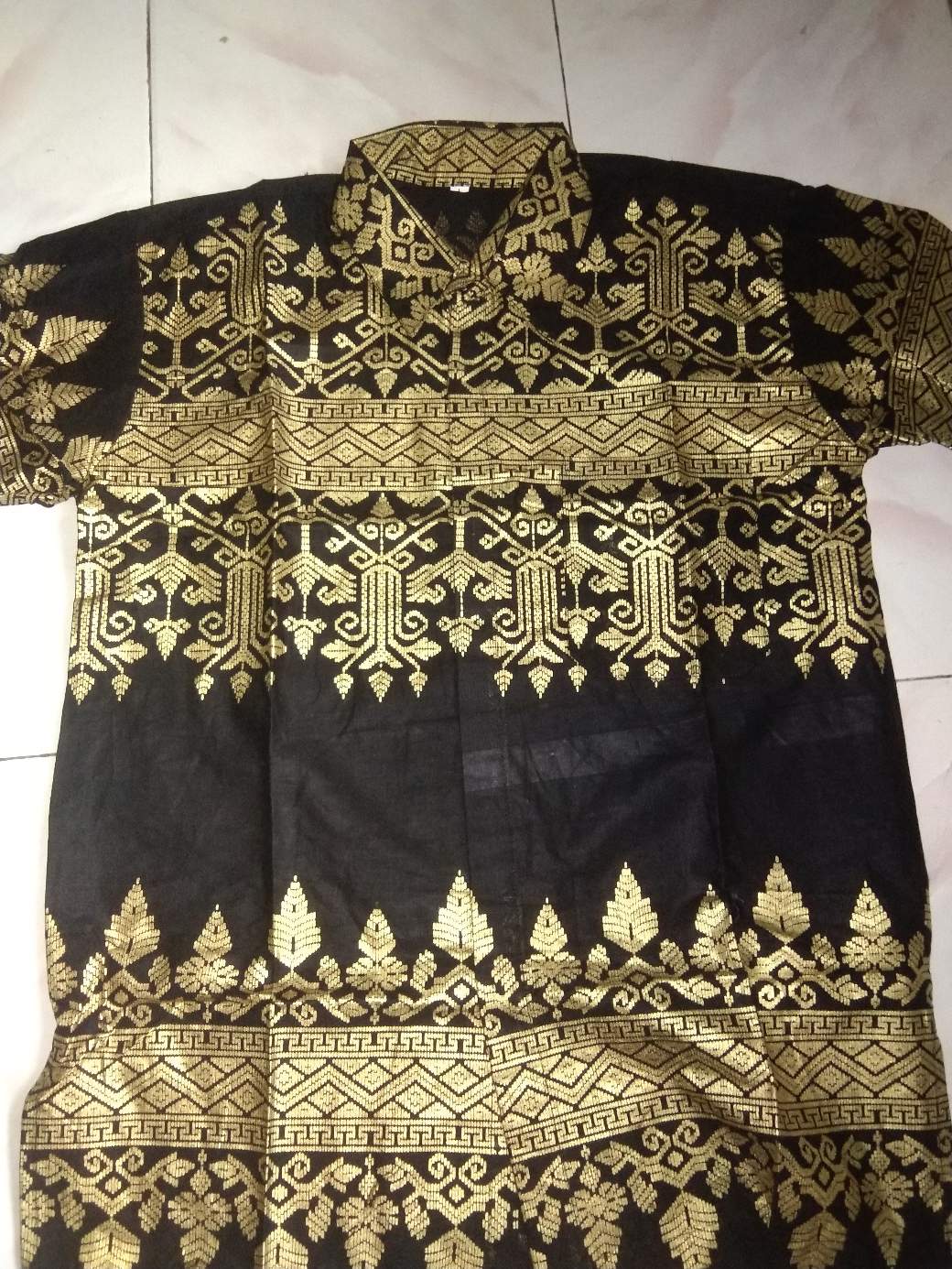 Bswart Batik Hrb026 Kenongo Hem Batik Prada Anjani Gold Kemeja Batik Pria
