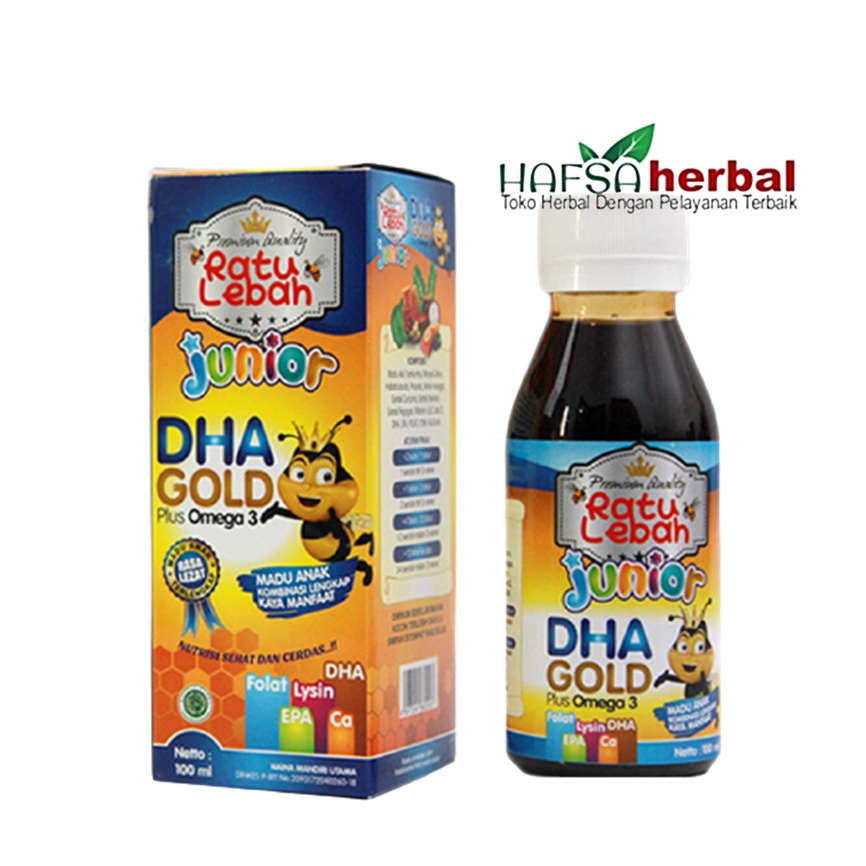 

Madu Anak Ratu Lebah Junior DHA GOLD plus Omega 3 bukan syamil