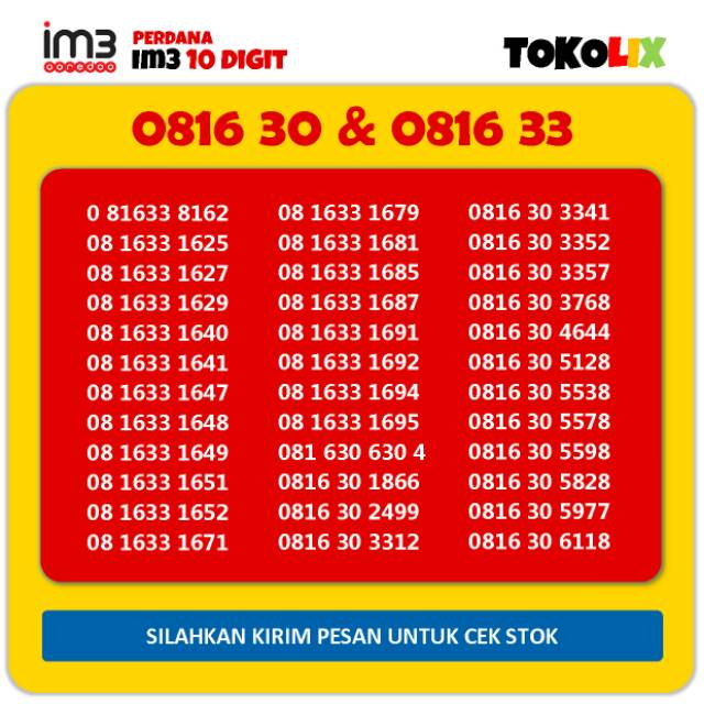 IM3 Ooredoo 10 Digit Cantik 15