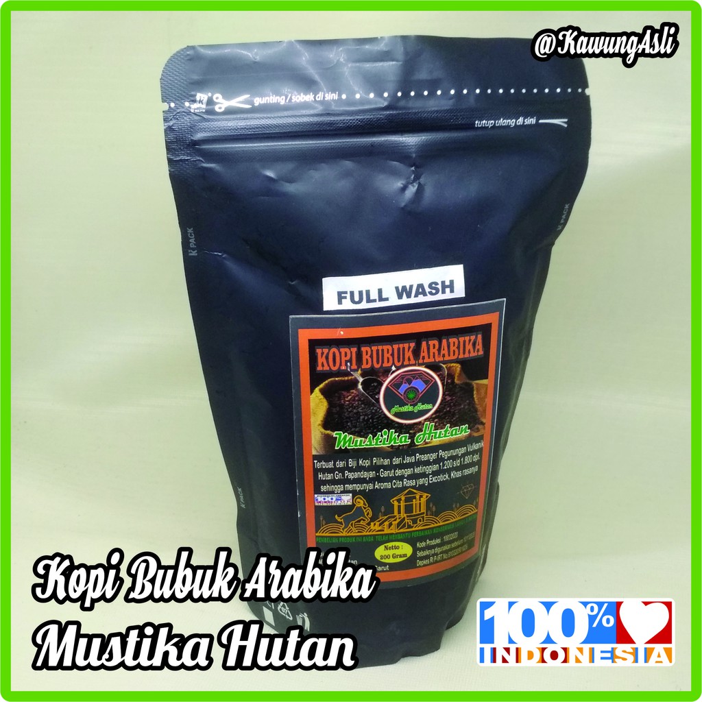 

Kopi Arabika Bubuk Mustika Hutan (Full Wash) 200 gram