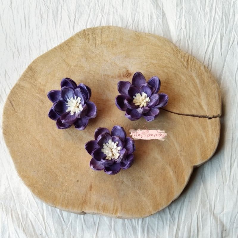 Bunga klobot krisan putih | bunga klobot jagung | Bunga artificial | bunga klobot-Ungu