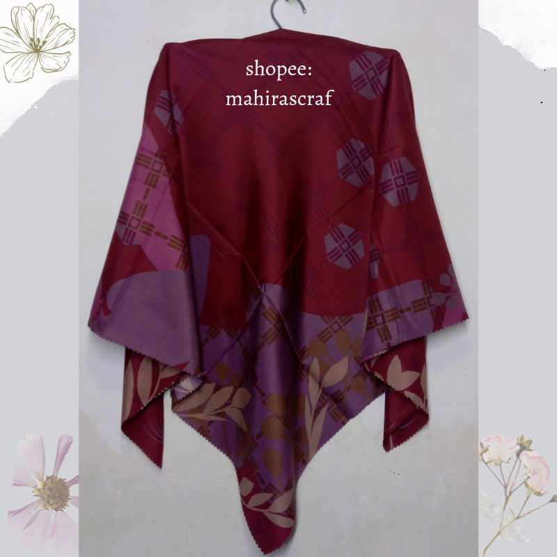 Jilbab Segi Empat Motif Laser Cut Azara-J7
