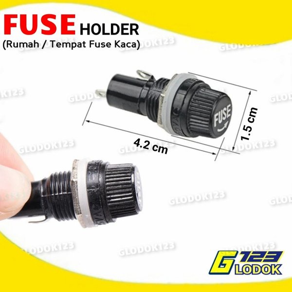 Fuse Holder Kecil Besar Panel Box Rumah Tempat Sekring 5x20 6x30 mm