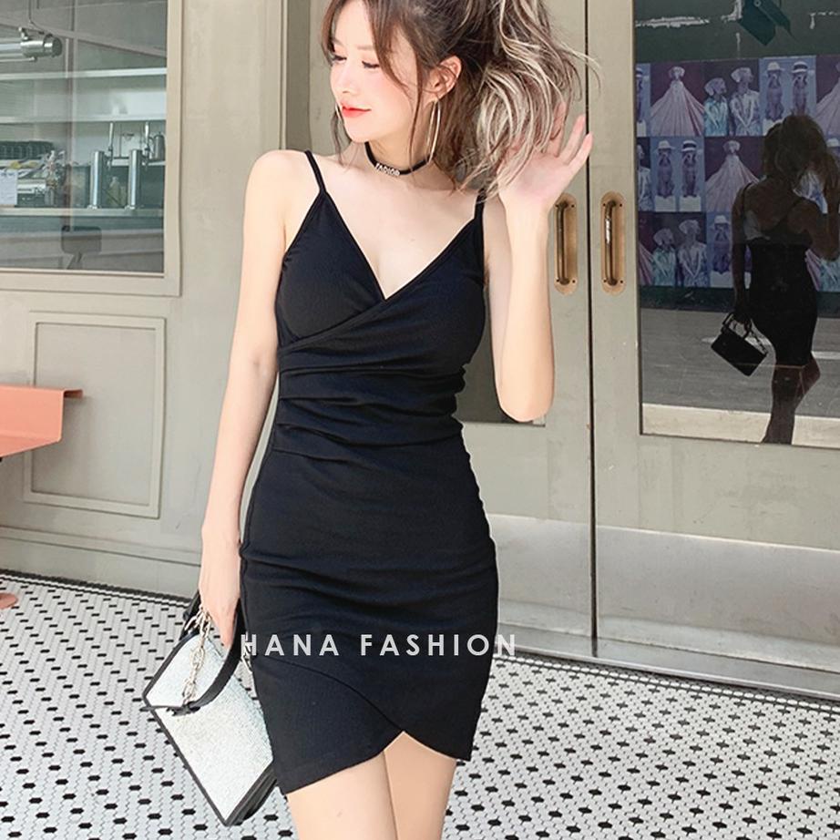 ◘ HanaFashion - Evalia Mini Dress Hitam Pesta Wanita - TT016 ♦