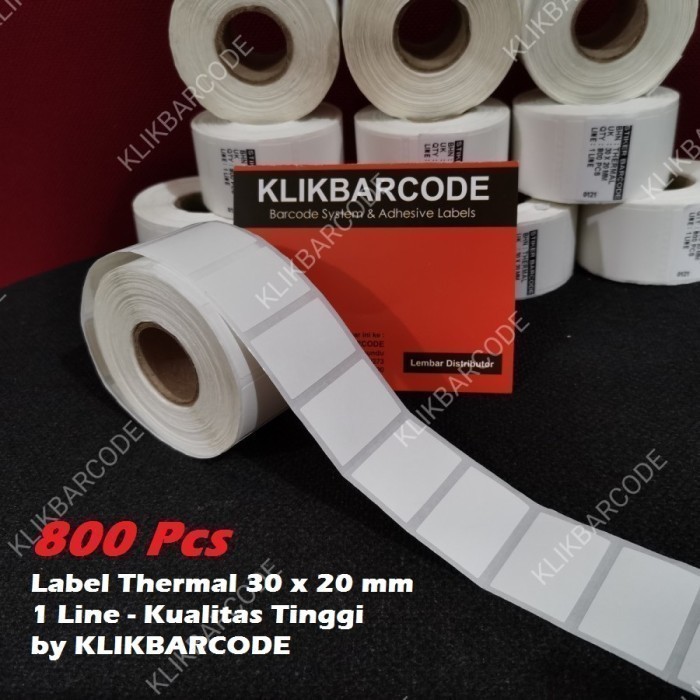 

MURAH LABEL BARCODE 30 X 20 mm KERTAS STICKER DIRECT THERMAL 30 X 20 mm - 800 Pcs KASIR