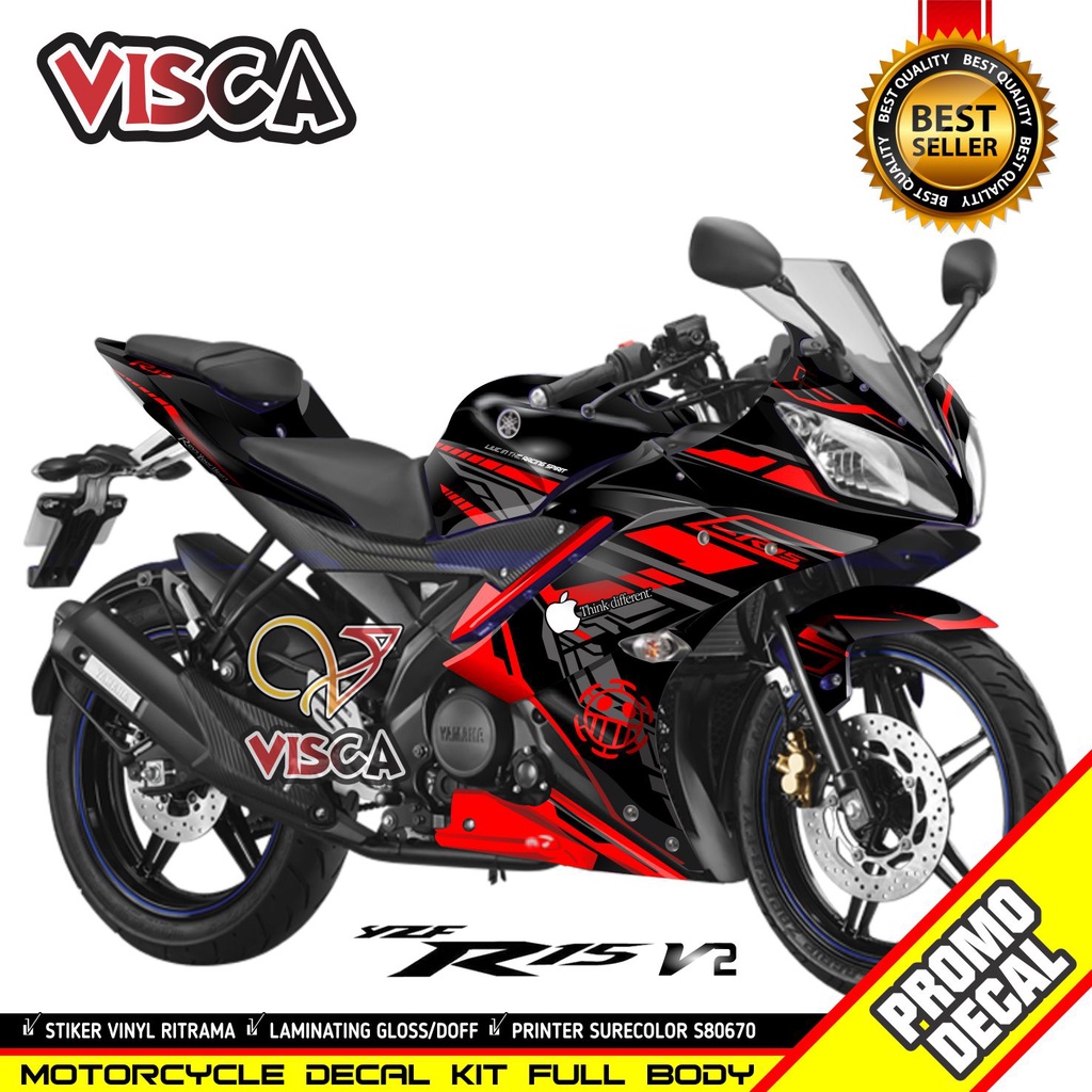 Decal R15 V2 Full Body Stiker R15 V2 Striping R15 V2 Sticker R15 V2 Full Blok motif grvis