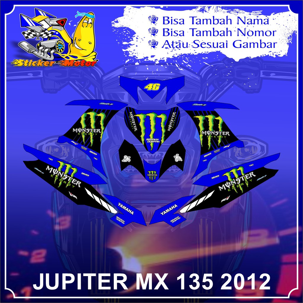 DECAL STICKER NEW JUPITER MX 135 MONSTER ENERGY