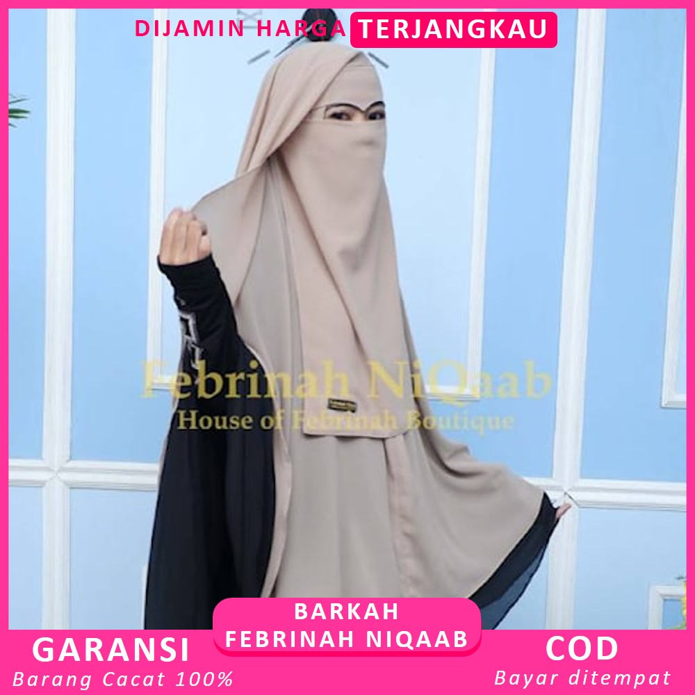 Set Khimar Cadar Niqob Butterfly 2 Layer Febrinah Niqab Khimar Zainab 2 Warna Bolbal Febrinah NiQab