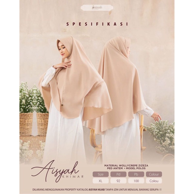 Khimar Aisyah ped antem | bahan wollycrepe size XL dan XXL | Khimar Syari | Khimar ped antem