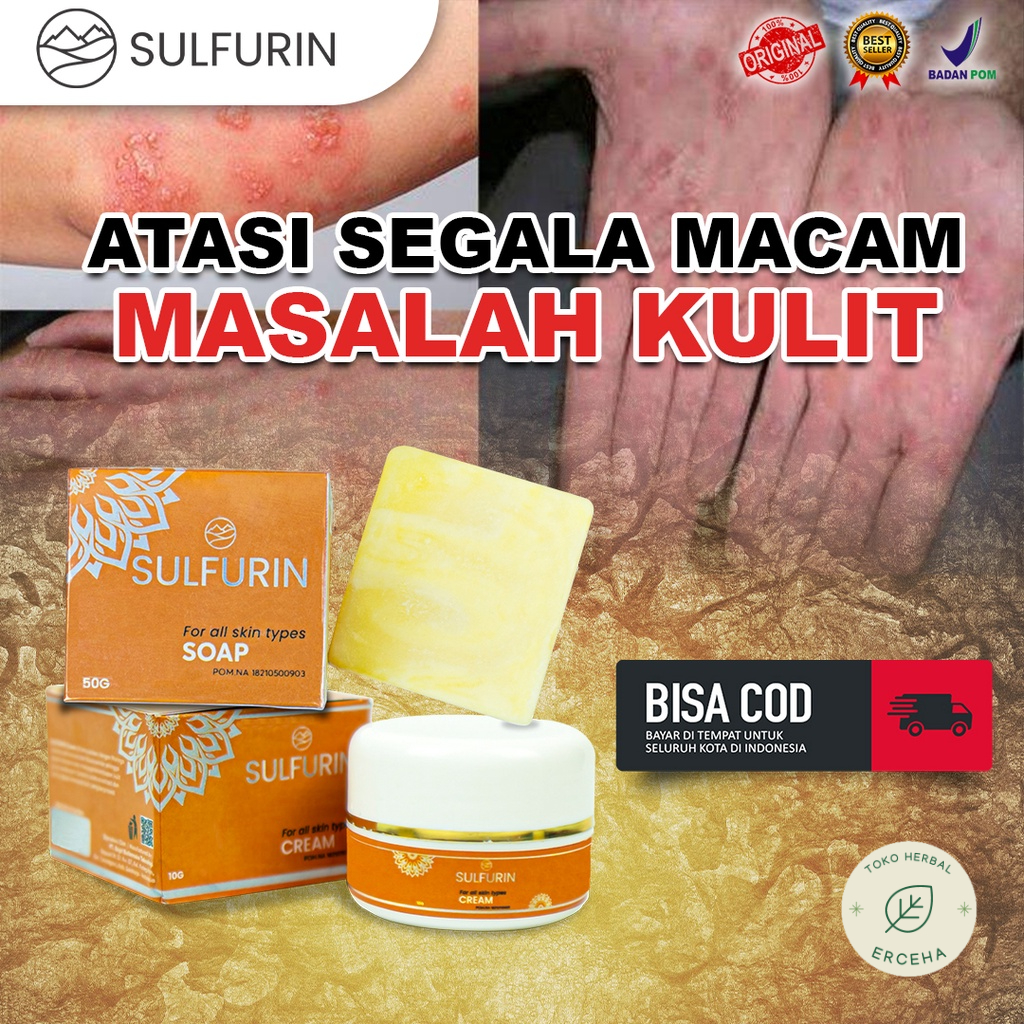 Sabun dan Salep SULFURIN BELERANG Mengatasi Gatal Pada Kulit Obat Skabies Herpes Kutu Air 100% Original BPOM Aman Untuk Segala Usia