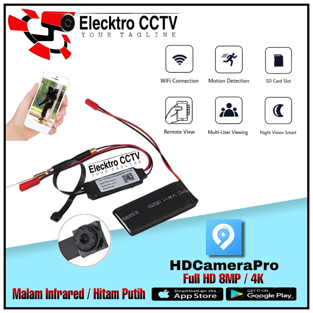 IP Camera Spy Cam Bentuk Kamera Kecil Tersembunyi Pengintai Spy Cam Camera Super Mini