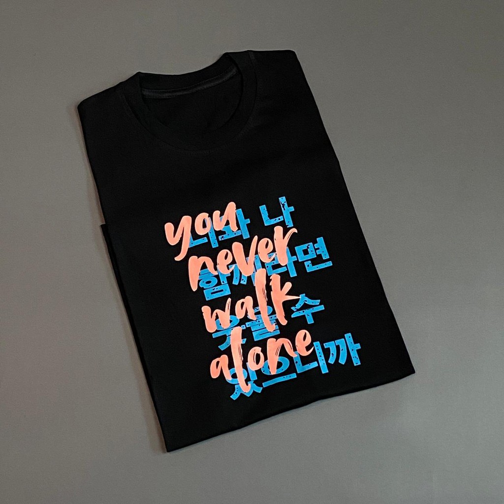 Kaos Baju  Your Never Walk Alone Avenger Tulisan Bahasa  