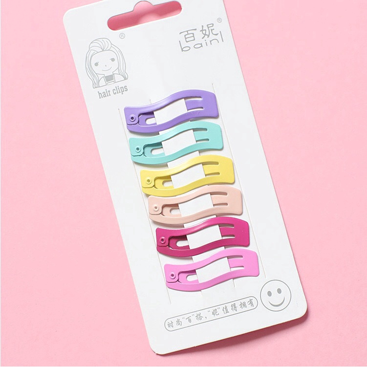 Ins Cat BB Jepit Rambut Daily Hair Pin Candy Color Anak Perempuan Lucu Basic Trendy Geometric Hair Clips