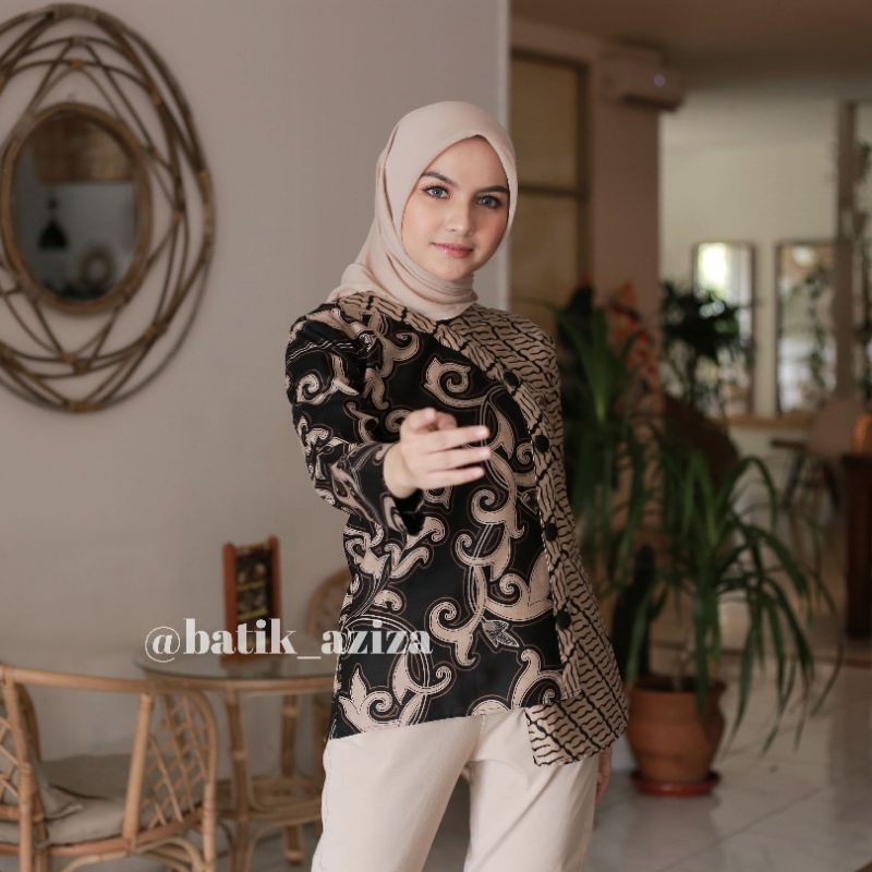 Batik Wanita Lengan Panjang Atasan Batik Couple Batik Baju Batik Wanita Bahan Katun by BATIK AZIZA