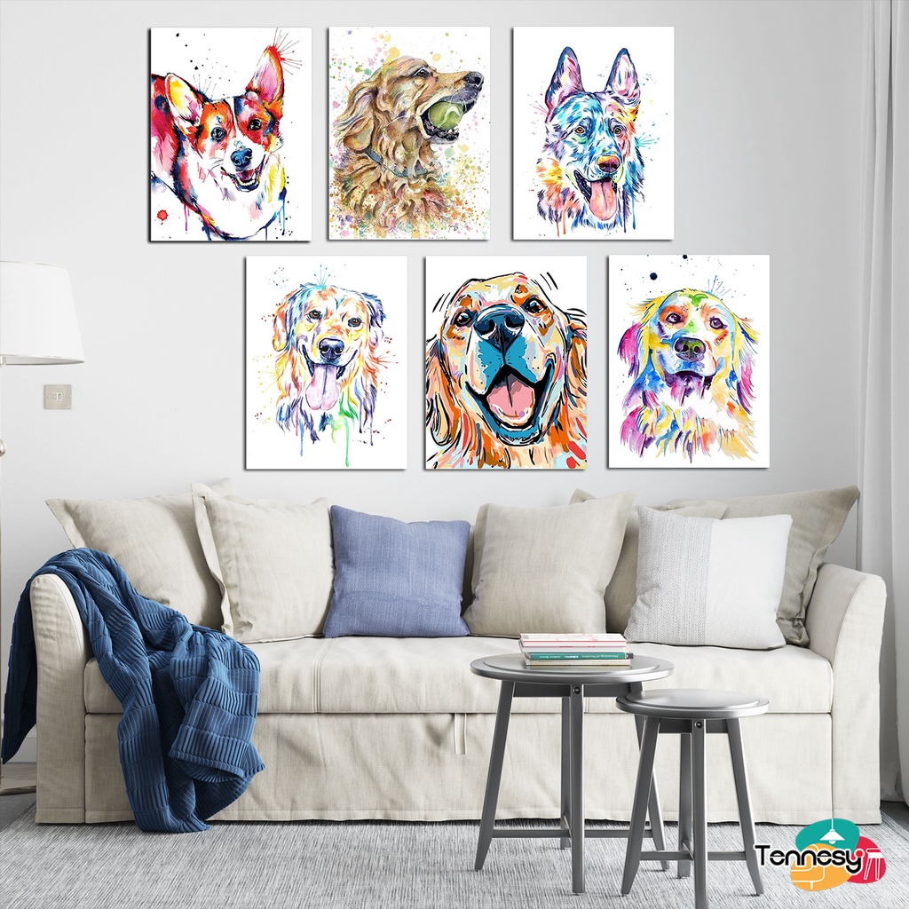 HIASAN DINDING WALL DECOR PAJANGAN POSTER DEKORASI KAMAR RUMAH GAMBAR ANJING DOG