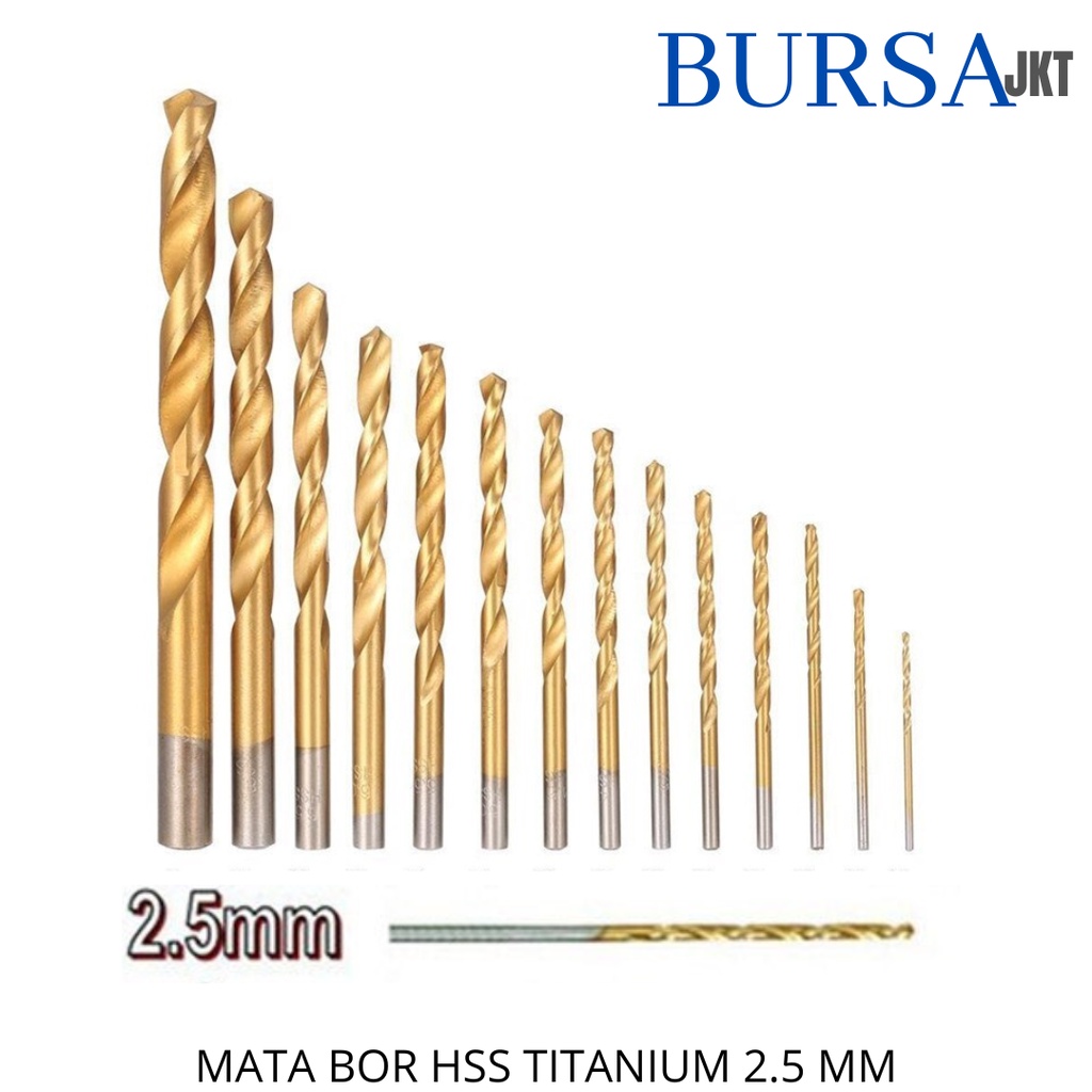 MATA BOR HSS GOLD TITANIUM COATED DRILL BIT 4241 2.5 MM