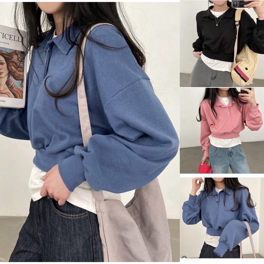 SWEATER WANITA - MOLLA CROOPE SWEATER - SWEATER CROPE - OOTD