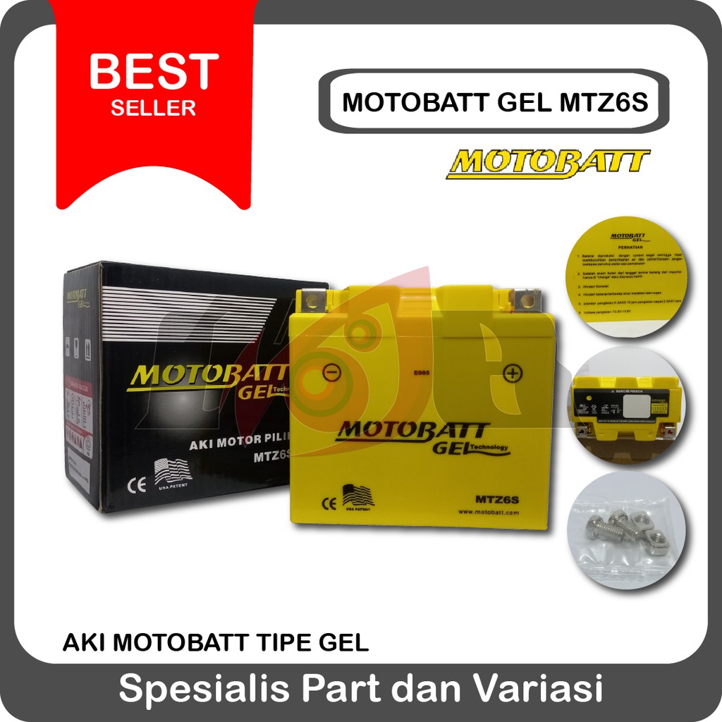 Accu Motobatt Gel MTZ6S GTZ6V YTZ7S 6Ah Nmax Vario 125 FU KLX CBR 150