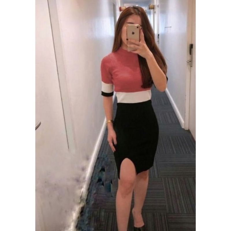 DRESS CAVA RAJUT//DRESS BODYCON RAJUT//DRESS KOREA