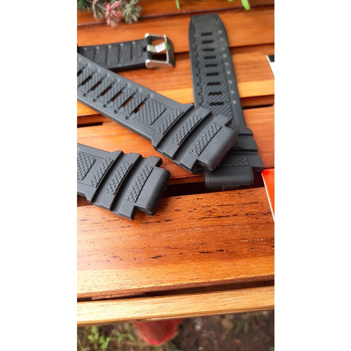 STRAP SPORT JAM TANGAN TALI  RUBBER BLACK/ TALI RUBBER LENTUR KUALITAS PREMIUM