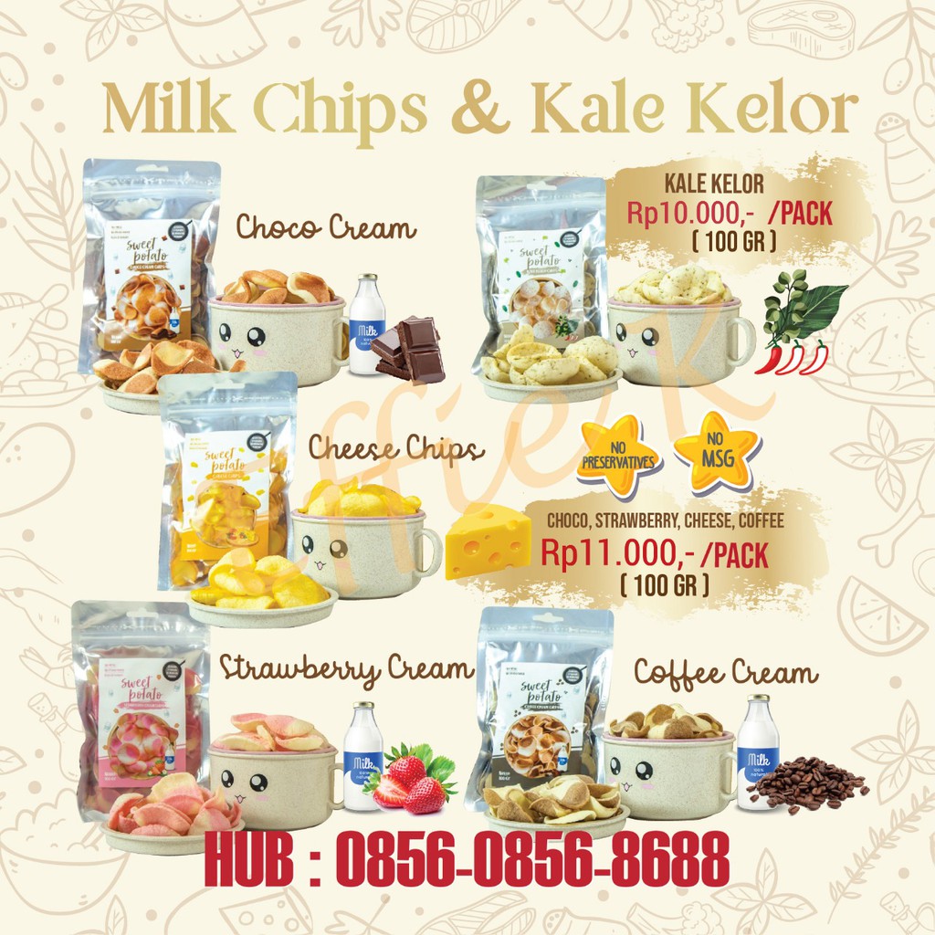 

Milk Chips & Kale Kelor (Camilan Sehat Kerupuk Ubi Susu, Kopi, Sayur Kale Kelor)