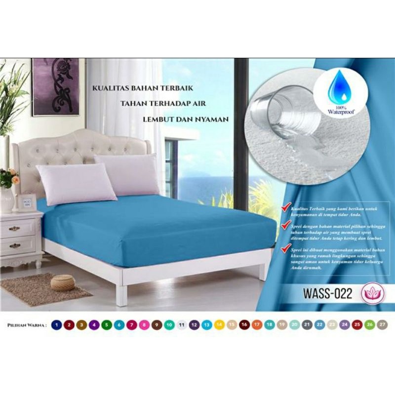 Sprei Waterproof 160x200 Anti Air Kualitas Premium Tersedia Pilihan Tinggi Kasur/Karet 20 CM, 30 CM, 40 CM Bahan Import-4