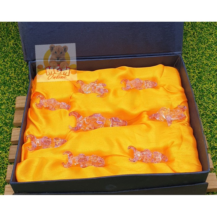 Souvenir Spain Bull Banteng Kristal set8 Oleh-oleh spanyol Banteng