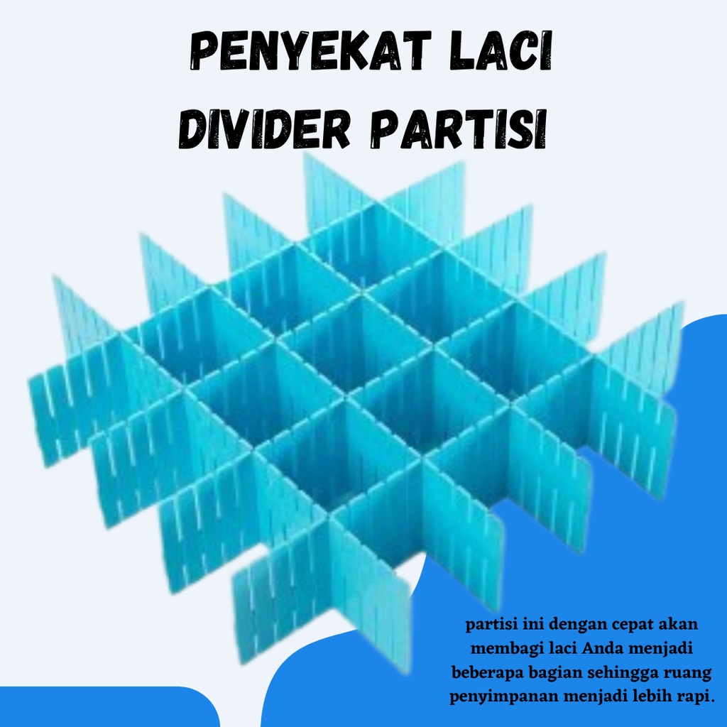 HARGA PROMO!! Penyekat Laci Divider Partisi Lepas Pasang Sekat Rak isi 4 lembar Serbaguna