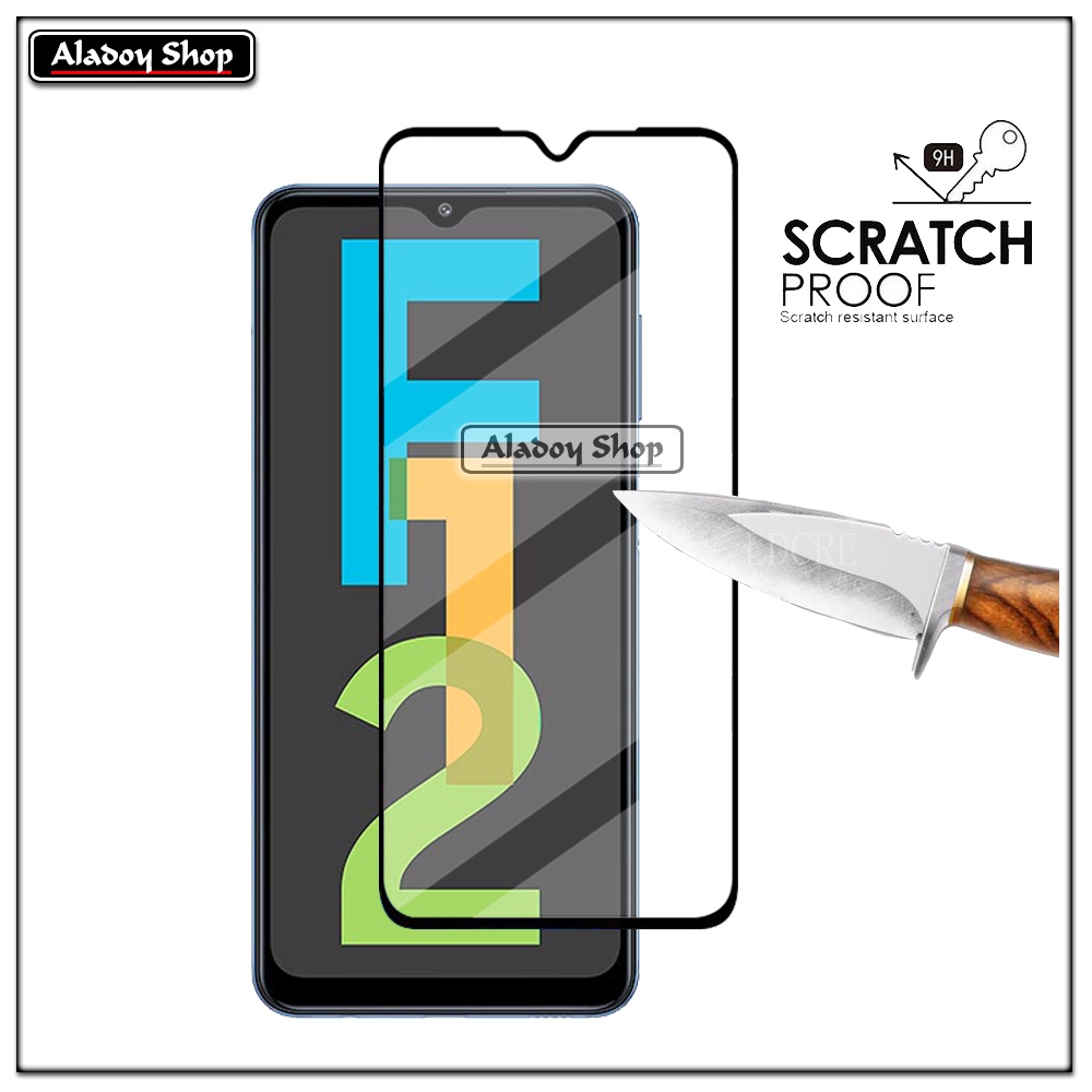 PAKET 2 IN 1 Tempered Glass Layar Samsung F12 + Skin Carbon Film 3D